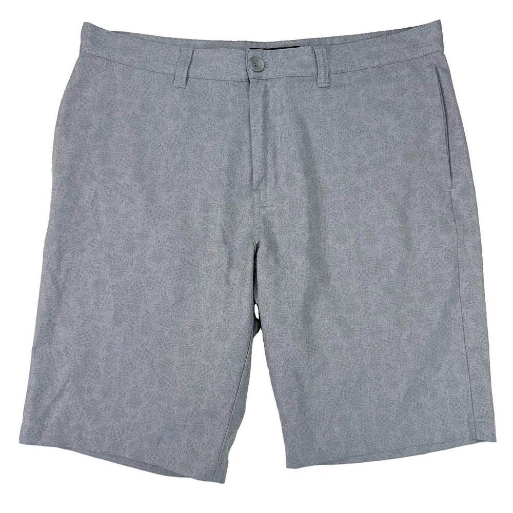 TravisMathew Cohen Golf Shorts Mens 36 Gray Pineapple Print Stretch Excellent